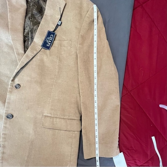 Nwt-Chaps Mens 44l Tan Corduroy Sport Coat Blazer - Picture 6 of 16
